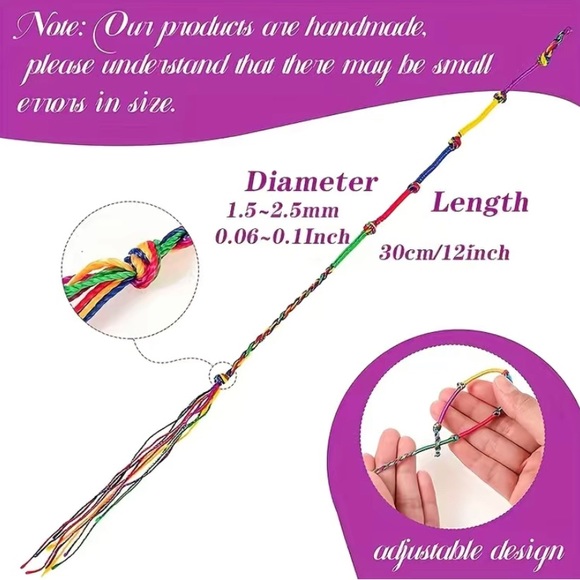 Handmade colourful bracelets - Picture 2 of 3